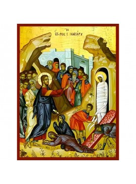 Σετ των 2 Εικόνα Ορθοδοξίας με περίγραμμα χρυσό σε ξύλο Φλαμουρίας  με  βάση Εικόνα ΕΓΕΡΣΙΣ ΛΑΖΑΡΟΥ Χειροποίητη Ελληνορθόδοξη εικόνα του Ιησού Χριστού, Κρεμαστή πλάκα βυζαντινής τέχνης, χριστιανική τέχνη Διάσταση 15x11 cm (5,9x4,3 ίντσες)  INTRAEK-3377578