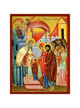 Σετ των 2 Εικόνα Ορθοδοξίας με περίγραμμα χρυσό σε ξύλο Φλαμουρίας  με  βάση Εικόνα ΕΙΣΟΔΙΑ ΘΕΟΤΟΚΟΥ Χειροποίητη Ελληνορθόδοξη εικόνα του Ιησού Χριστού, Κρεμαστή πλάκα βυζαντινής τέχνης, χριστιανική τέχνη Διάσταση 15x11 cm (5,9x4,3 ίντσες)  INTRAEK-337757