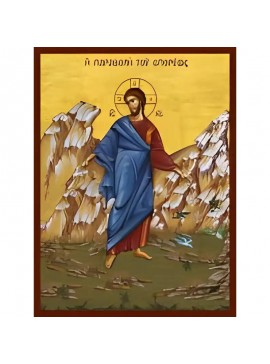Σετ των 2 Εικόνα Ορθοδοξίας με περίγραμμα χρυσό σε ξύλο Φλαμουρίας  με  βάση Εικόνα Η ΠΑΡΑΒΟΛΗ ΤΟΥ ΣΠΟΡΕΩΣ Χειροποίητη Ελληνορθόδοξη εικόνα του Ιησού Χριστού, Κρεμαστή πλάκα βυζαντινής τέχνης, χριστιανική τέχνη Διάσταση 15x11 cm (5,9x4,3 ίντσες)  INTRAEK-
