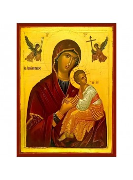 Σετ των 2 Εικόνα Ορθοδοξίας με περίγραμμα χρυσό σε ξύλο Φλαμουρίας  με  βάση Εικόνα ΠΑΝΑΓΙΑ ΜΕ ΧΡΙΣΤΟ, ΑΜΟΛΥΝΤΟΣ Χειροποίητη Ελληνορθόδοξη εικόνα του Ιησού Χριστού, Κρεμαστή πλάκα βυζαντινής τέχνης, χριστιανική τέχνη Διάσταση 15x11 cm (5,9x4,3 ίντσες)  IN