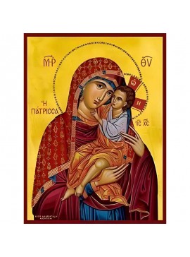 Σετ των 2 Εικόνα Ορθοδοξίας με περίγραμμα χρυσό σε ξύλο Φλαμουρίας  με  βάση Εικόνα ΠΑΝΑΓΙΑ ΜΕ ΧΡΙΣΤΟ, ΓΙΑΤΡΙΣΣΑ Χειροποίητη Ελληνορθόδοξη εικόνα του Ιησού Χριστού, Κρεμαστή πλάκα βυζαντινής τέχνης, χριστιανική τέχνη Διάσταση 15x11 cm (5,9x4,3 ίντσες)  IN