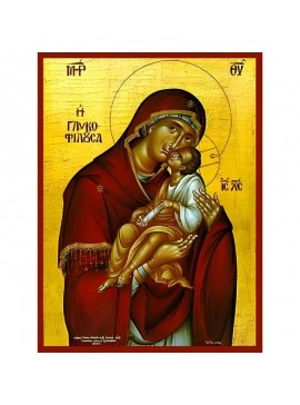 Σετ των 2 Εικόνα Ορθοδοξίας με περίγραμμα χρυσό σε ξύλο Φλαμουρίας  με  βάση Εικόνα ΠΑΝΑΓΙΑ ΜΕ ΧΡΙΣΤΟ, ΓΛΥΚΟΦΙΛΟΥΣΑ Χειροποίητη Ελληνορθόδοξη εικόνα του Ιησού Χριστού, Κρεμαστή πλάκα βυζαντινής τέχνης, χριστιανική τέχνη Διάσταση 15x11 cm (5,9x4,3 ίντσες) 