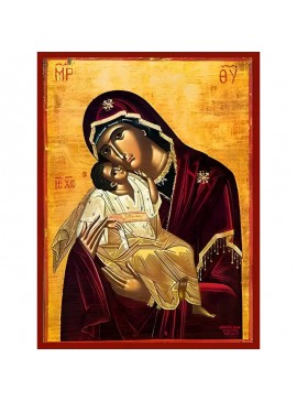 Σετ των 2 Εικόνα Ορθοδοξίας με περίγραμμα χρυσό σε ξύλο Φλαμουρίας  με  βάση Εικόνα ΠΑΝΑΓΙΑ ΜΕ ΧΡΙΣΤΟ, ΓΛΥΚΟΦΙΛΟΥΣΑ Χειροποίητη Ελληνορθόδοξη εικόνα του Ιησού Χριστού, Κρεμαστή πλάκα βυζαντινής τέχνης, χριστιανική τέχνη Διάσταση 15x11 cm (5,9x4,3 ίντσες) 