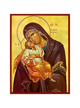 Σετ των 2 Εικόνα Ορθοδοξίας με περίγραμμα χρυσό σε ξύλο Φλαμουρίας  με  βάση Εικόνα ΠΑΝΑΓΙΑ ΜΕ ΧΡΙΣΤΟ, ΓΛΥΚΟΦΙΛΟΥΣΑ Χειροποίητη Ελληνορθόδοξη εικόνα του Ιησού Χριστού, Κρεμαστή πλάκα βυζαντινής τέχνης, χριστιανική τέχνη Διάσταση 15x11 cm (5,9x4,3 ίντσες) 