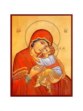 Σετ των 2 Εικόνα Ορθοδοξίας με περίγραμμα χρυσό σε ξύλο Φλαμουρίας  με  βάση Εικόνα ΠΑΝΑΓΙΑ ΜΕ ΧΡΙΣΤΟ, ΓΛΥΚΟΦΙΛΟΥΣΑ Χειροποίητη Ελληνορθόδοξη εικόνα του Ιησού Χριστού, Κρεμαστή πλάκα βυζαντινής τέχνης, χριστιανική τέχνη Διάσταση 15x11 cm (5,9x4,3 ίντσες) 