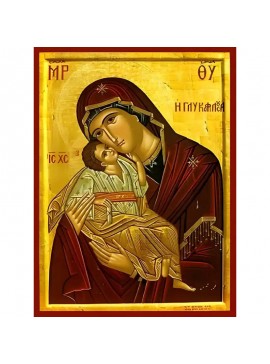 Σετ των 2 Εικόνα Ορθοδοξίας με περίγραμμα χρυσό σε ξύλο Φλαμουρίας  με  βάση Εικόνα ΠΑΝΑΓΙΑ ΜΕ ΧΡΙΣΤΟ, ΓΛΥΚΟΦΙΛΟΥΣΑ Χειροποίητη Ελληνορθόδοξη εικόνα του Ιησού Χριστού, Κρεμαστή πλάκα βυζαντινής τέχνης, χριστιανική τέχνη Διάσταση 15x11 cm (5,9x4,3 ίντσες) 