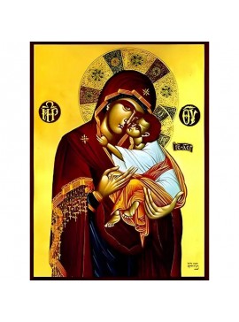 Σετ των 2 Εικόνα Ορθοδοξίας με περίγραμμα χρυσό σε ξύλο Φλαμουρίας  με  βάση Εικόνα ΠΑΝΑΓΙΑ ΜΕ ΧΡΙΣΤΟ, ΓΛΥΚΟΦΙΛΟΥΣΑ Χειροποίητη Ελληνορθόδοξη εικόνα του Ιησού Χριστού, Κρεμαστή πλάκα βυζαντινής τέχνης, χριστιανική τέχνη Διάσταση 15x11 cm (5,9x4,3 ίντσες) 