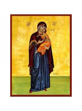 Σετ των 2 Εικόνα Ορθοδοξίας με περίγραμμα χρυσό σε ξύλο Φλαμουρίας  με  βάση Εικόνα ΠΑΝΑΓΙΑ ΜΕ ΧΡΙΣΤΟ, ΓΛΥΚΟΦΙΛΟΥΣΑ, ΟΛΟΣΩΜΗ Χειροποίητη Ελληνορθόδοξη εικόνα του Ιησού Χριστού, Κρεμαστή πλάκα βυζαντινής τέχνης, χριστιανική τέχνη Διάσταση 15x11 cm (5,9x4,3