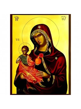Σετ των 2 Εικόνα Ορθοδοξίας με περίγραμμα χρυσό σε ξύλο Φλαμουρίας  με  βάση Εικόνα ΠΑΝΑΓΙΑ ΜΕ ΧΡΙΣΤΟ, ΔΙΟΤΙΣΑ Χειροποίητη Ελληνορθόδοξη εικόνα του Ιησού Χριστού, Κρεμαστή πλάκα βυζαντινής τέχνης, χριστιανική τέχνη Διάσταση 15x11 cm (5,9x4,3 ίντσες)  INTR