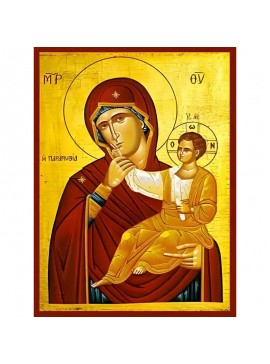 Σετ των 2 Εικόνα Ορθοδοξίας με περίγραμμα χρυσό σε ξύλο Φλαμουρίας  με  βάση Εικόνα ΠΑΝΑΓΙΑ ΜΕ ΧΡΙΣΤΟ, ΠΑΡΑΜΥΘΙΑ Χειροποίητη Ελληνορθόδοξη εικόνα του Ιησού Χριστού, Κρεμαστή πλάκα βυζαντινής τέχνης, χριστιανική τέχνη Διάσταση 15x11 cm (5,9x4,3 ίντσες)  IN