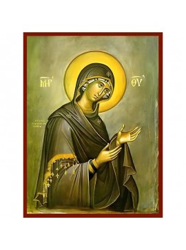 Σετ των 2 Εικόνα Ορθοδοξίας με περίγραμμα χρυσό σε ξύλο Φλαμουρίας  με  βάση Εικόνα ΠΑΝΑΓΙΑ, ΔΕΟΜΕΝΗ Χειροποίητη Ελληνορθόδοξη εικόνα του Ιησού Χριστού, Κρεμαστή πλάκα βυζαντινής τέχνης, χριστιανική τέχνη Διάσταση 15x11 cm (5,9x4,3 ίντσες)  INTRAEK-337757