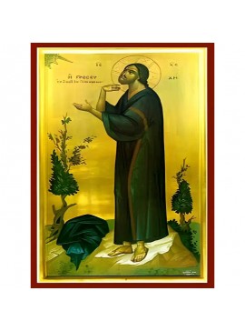 Σετ των 2 Εικόνα Ορθοδοξίας με περίγραμμα χρυσό σε ξύλο Φλαμουρίας  με  βάση Εικόνα ΠΡΟΣΕΥΧΗ ΕΙΣ ΓΕΘΣΗΜΑΝΗ Χειροποίητη Ελληνορθόδοξη εικόνα του Ιησού Χριστού, Κρεμαστή πλάκα βυζαντινής τέχνης, χριστιανική τέχνη Διάσταση 15x11 cm (5,9x4,3 ίντσες)  INTRAEK-