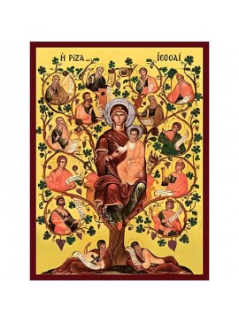 Σετ των 2 Εικόνα Ορθοδοξίας με περίγραμμα χρυσό σε ξύλο Φλαμουρίας  με  βάση Εικόνα ΡΙΖΑ ΙΕΣΣΑΙ Χειροποίητη Ελληνορθόδοξη εικόνα του Ιησού Χριστού, Κρεμαστή πλάκα βυζαντινής τέχνης, χριστιανική τέχνη Διάσταση 15x11 cm (5,9x4,3 ίντσες)  INTRAEK-33775786413