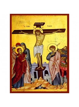 Σετ των 2 Εικόνα Ορθοδοξίας με περίγραμμα χρυσό σε ξύλο Φλαμουρίας  με  βάση Εικόνα ΣΤΑΥΡΩΣΙΣ ΧΡΙΣΤΟΥ Χειροποίητη Ελληνορθόδοξη εικόνα του Ιησού Χριστού, Κρεμαστή πλάκα βυζαντινής τέχνης, χριστιανική τέχνη Διάσταση 15x11 cm (5,9x4,3 ίντσες)  INTRAEK-33775