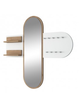 Intrahome Κρεμάστρα-καθρέπτης TAURUSELLA Intrahome λευκό-καρυδί125x2x122εκ | SKU: INTRAPA-293111149