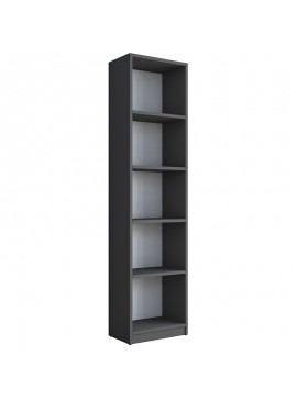 Βιβλιοθήκη Goldie pakoworld ανθρακί-λευκό 40x25x161.80εκ 182-000053
