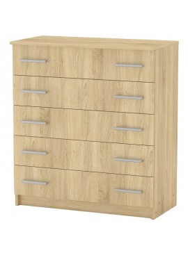Συρταριέρα Penelope pakoworld 5 συρταριών sonoma 80.5x38x89εκ 184-000090