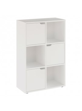 Intrahome Βιβλιοθήκη Bookel Intrahome μελαμίνης σε λευκή απόχρωση 59.5x27.5x89εκ | SKU: INTRAPA-295111214