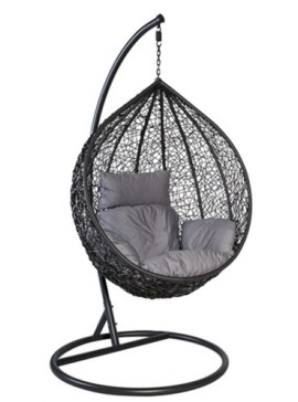 ΚΡΕΜΑΣΤΗ ΠΟΛΥΘΡΟΝΑ  ΜΕ ΡΕ RATTAN ΚΑΦΕ ΔΥΟ ΤΟΝΩΝ ME ΒΑΣΗ ΚΑΙ ΙΣΤΟ ΜΕΤΑΛΛΙΚΟ ΣΕ ΜΑΥΡΟ ΧΡΩΜΑ velco-184-6119