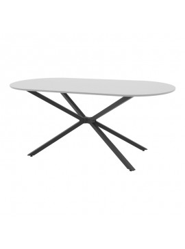 Τραπέζι Kyex Intrahome γκρι mdf-μαύρο μέταλλο 180x90x75εκ INTRAPA-201111177