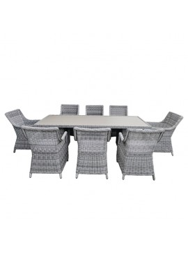 Bluimis ΣΕΤ ΤΡΑΠΕΖΑΡΙΑ ΚΗΠΟΥ WICKER - RATTAN SANTA 5506 G + 5505 G BL-200-01-011