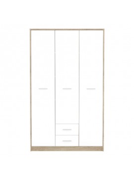 Ντουλάπα ρούχων Serenity pakoworld τρίφυλλη sonoma-λευκό 118.5x54x196.5εκ 192-000019