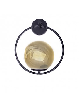 Φωτιστικό τοίχου-απλίκα Blento pakoworld E27 μαύρο μέταλλο Φ20x20εκ