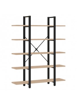 Βιβλιοθήκη Esthon pakoworld φυσικό-μαύρο μέταλλο 120x28x180εκ 197-000229