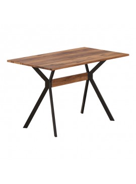 Intrahome Τραπέζι Laluka Intrahome με μαύρα μεταλλικά πόδια σε καρυδί απόχρωση 120x70x74εκ | SKU: INTRAPA-208111378