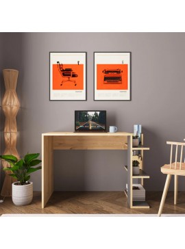 Γραφείο εργασίας Muon Intrahome σε oak- ανθρακί απόχρωση 114x56x76εκ INTRAPA-208111383