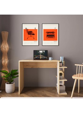 Γραφείο εργασίας Muon Intrahome σε oak- sandstone απόχρωση 114x56x76εκ INTRAPA-208111384