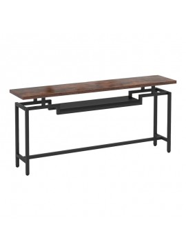 Κονσόλα Onole pakoworld σε καρυδί - μαύρο μέταλλο 180x35x82εκ