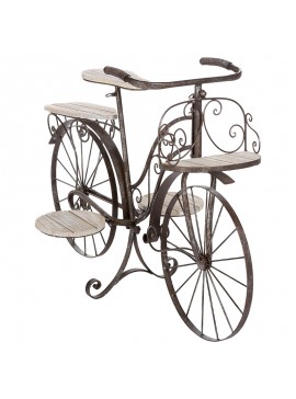 Ραφιέρα-σταντ φυτών Bicycle pakoworld καφέ σφυρήλατο 97x46x64εκ 199-000254