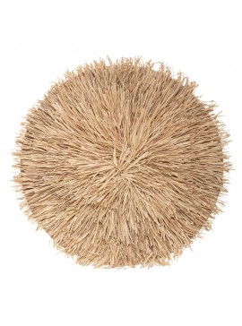 Διακοσμητικό τοίχου Alaina pakoworld φυσικό χρώμα mdf-ψάθα Φ64x4εκ