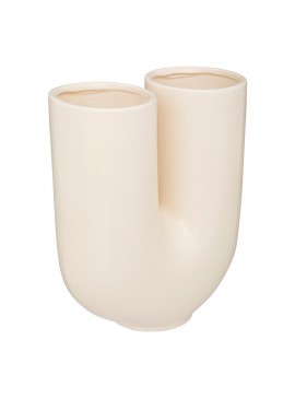 Βάζο Dorta pakoworld κεραμικό σε κρεμ απόχρωση 21x11.4x25εκ