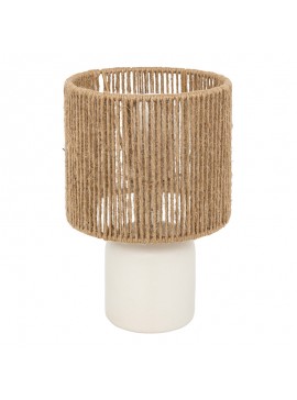 Επιτραπέζιο φωτιστικό Leyda pakoworld κεραμικό σε λευκή-φυσική απόχρωση Φ16x24εκ