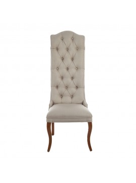 Artekko Sadler Καρέκλα με Ψηλή Πλάτη Ξύλο Ύφασμα Μπεζ (51x56x132)cm Artekko 200-3349