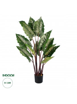 20055 GloboStar®  Artificial Garden RAINBOW TARO 20055 Τεχνητό Διακοσμητικό Φυτό Κολοκασία Υ140cm