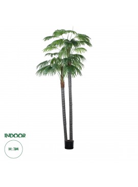 20086 GloboStar®  Artificial Garden PALM TREE 20086 Τεχνητό Διακοσμητικό Φυτό Φοινικόδεντρο Βεντάλια Υ300cm