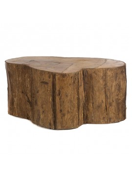 Artekko Kreansu Τραπέζι Σαλονιού Teak με Καπάκι Ακατέργαστου Κορμού (80x90x40)cm Artekko 201-0332