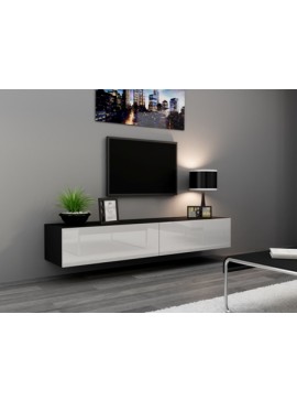 TV Stand VIGO RTV 180 black/white DIOMMI CAMA-VIGO-RTV-180-CZARNY/BIAŁY POŁYSK DIOMMI-60-20123