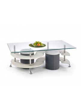 NINA 5 coffee table with pouffes color: grey / dark grey DIOMMI V-CH-NINA_5-LAW DIOMMI-60-21604