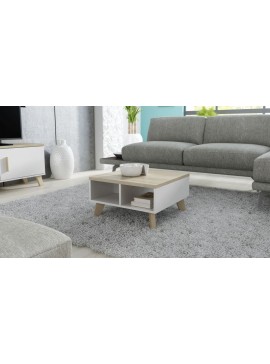 coffee table 60 LOTTA  dimond white/lsonoma oak DIOMMI CAMA-LOTTA-ŁAWA-60-BI/DSO DIOMMI-60-19743