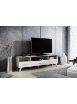 TV stand LOTTA 180 3s3K dimond white/lsonoma oak DIOMMI CAMA-LOTTA-RTV-180-3S3K-BI/DSO DIOMMI-60-19751