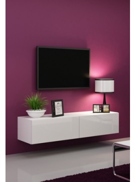 TV stand VIGO 140 white/white DIOMMI CAMA-VIGO-RTV-140-BIAŁY/BIAŁY POŁYSK DIOMMI-60-20111