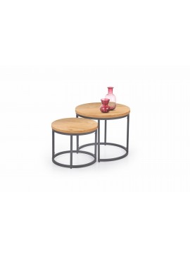 OREO set of two c. tables - golden oak / black DIOMMI V-CH-OREO-LAW-DĄB_ZŁOTY DIOMMI-60-21636