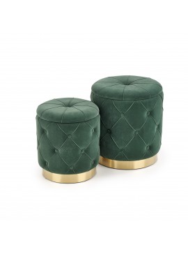 POLLY set of two stools, color: dark green DIOMMI V-CH-POLLY-PUFA-C.ZIELONY DIOMMI-60-21681