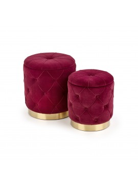 POLLY set of two stools, color: dark red DIOMMI V-CH-POLLY-PUFA-BORDOWY DIOMMI-60-21680