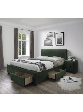 MODENA 3 bed with drawers, color: dark grey DIOMMI V-CH-MODENA_3-LOZ-C.ZIELONY