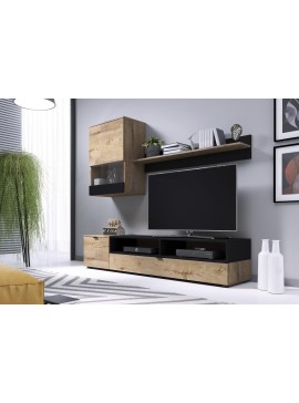 SNAP, wall set color: lefkas oak / black matt DIOMMI V-PL-SNAP-LEFKAS DIOMMI-60-22711